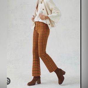 Maeve by Anthropologie- Plaid Kick Flair Knit Pant